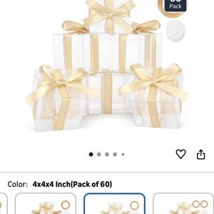 Clear Gift Boxes with Gold Ribbon